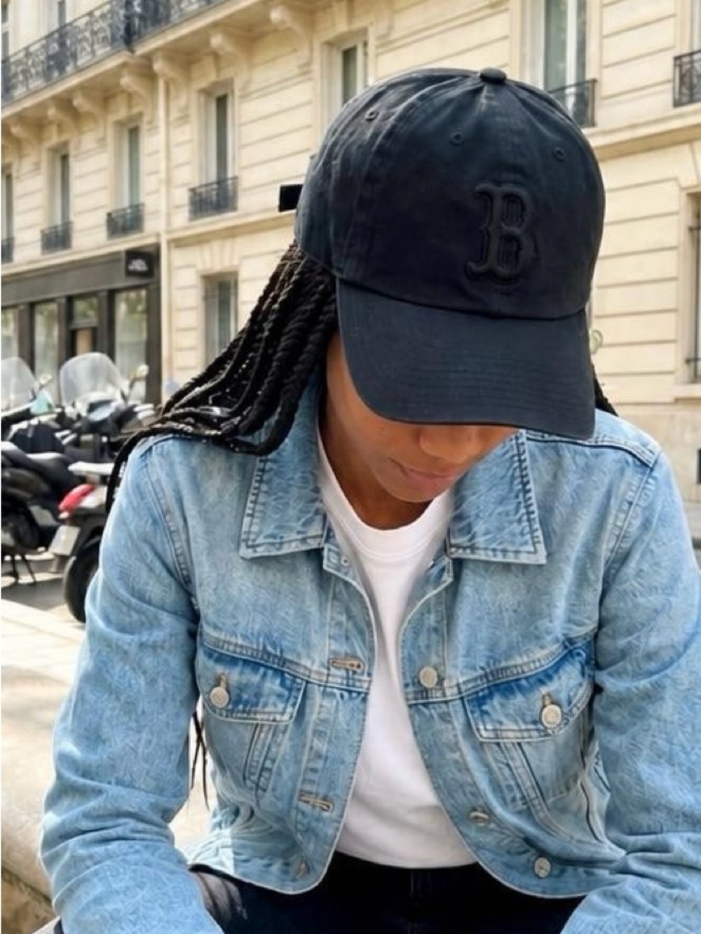 NWT | Boston Red Sox Black Tonal B Adjustable Baseball Cap Washed Look